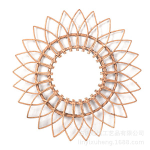 Willow Woven Decorative <b>Mirror</b> Round 50cm Handmade Rattan Wall <b>Hanging</b> <b>Mirror</b> For Living Room Entryway - Product Image 2