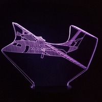 NOUVEAU Planeur Avion 3D Lampe LED 7 Changement de Couleur Interrupteur Tactile Veilleuse d'Avion Lampe d'Ambiance Lampe de Chambre à Coucher pour Garçon Cadeau de Vacances
