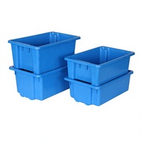 Bac de stockage industriel en plastique robuste de 46 L, empilable et emboîtable, bac de stockage en plastique pour le stockage commercial et les déménagements