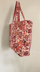 Bolso de Mano Acolchado de Algodón con Estampado Floral, Bolso de Hombro con Estampado Indio, Bolso de Compras y Viaje - Product Image 6