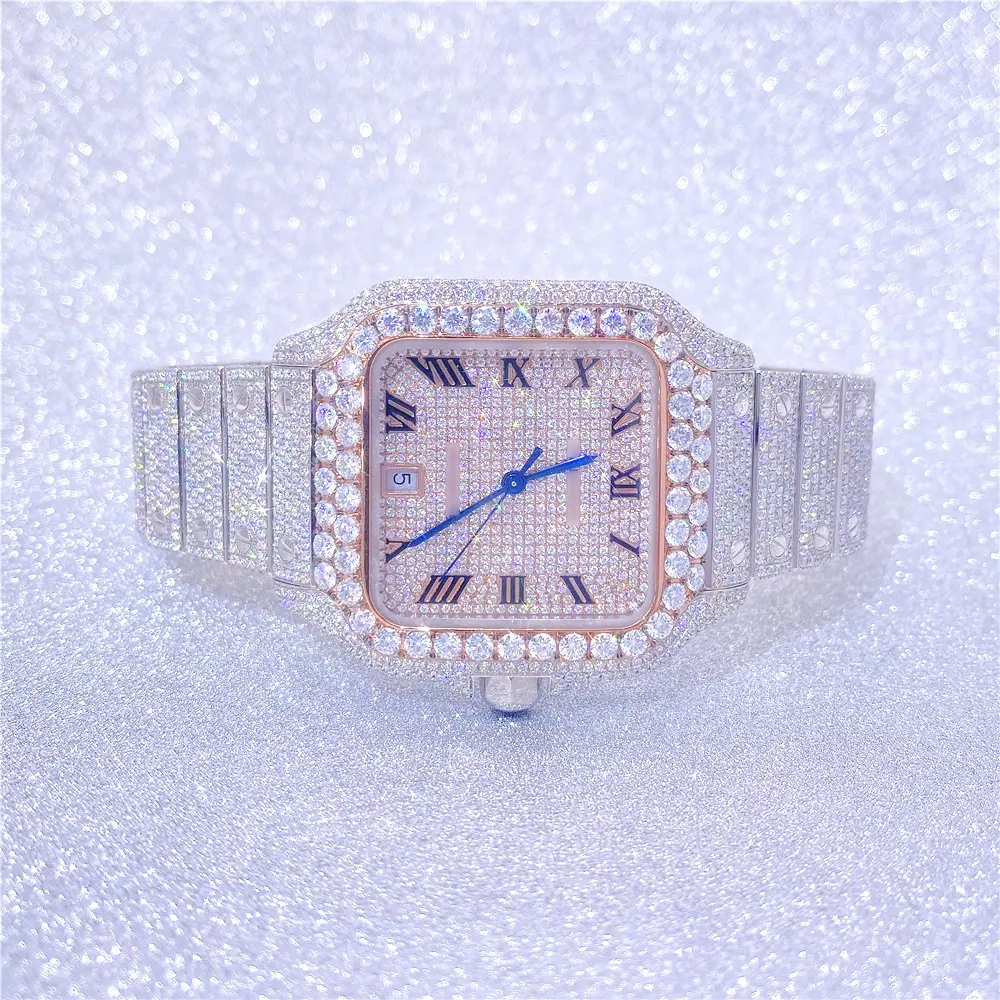 Light Jewelry Beautiful bussdown Luxury Vvs Hand Setting Men Brand Moissanite Diamond Watches