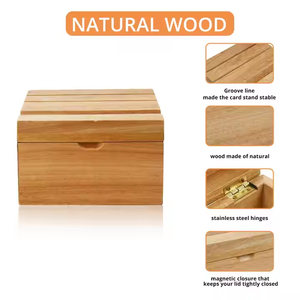 Youlike nouveau Design personnalisé en bois naturel écologique fait à la main papier décoratif Suggestion recette boîte de rangement Dropbox - Product Image 3