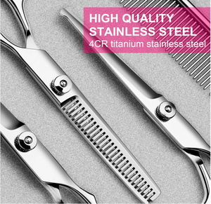 Kingtale 트렌드 제품 2024 신상품 개 액세서리 전문가 5 in 1 4CR 스테인레스 스틸 개 미용 가위 - Product Image 6
