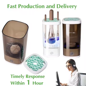 Limpiador de brochas de maquillaje eléctrico automático de suministro de fábrica de alta calidad, cepillo de limpieza perezoso recargable, lavadora, herramienta de secado rápido - Product Image 3