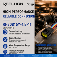 Commander RH70816Y-1.8-11 174984-2 Connecteur Auto Mâle Étanche à 6 Broches avec Câble Pigtail pour Moto, Bateau, VTT