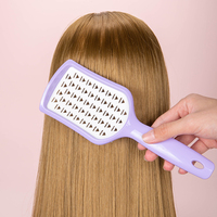 Brosse démêlante professionnelle Wanmei pour femmes, en plastique, avec manche, pour cheveux bouclés, épais, longs, confortables et ondulés