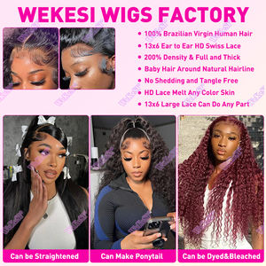 Perruque Lace Frontal Wig brésilienne 13x6, 40 pouces, perruque lace front wig 360 cheveux humains, pre-plucked avec Baby Hair - Product Image 3