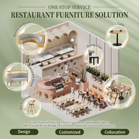 Ensemble de Mobilier de Restaurant de Luxe, Meubles Commerciaux Modernes, Banquette en Cuir pour Café Restauration Rapide, Cabine de Sièges de Restaurant