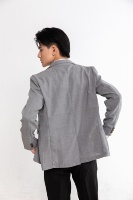 Prix Compétitif Blazer Homme Personnalisé OEM ODM Vente en Gros Chemise en Polyester Texture Légère Effet Lin Tailles S-XL Fabriqué au Vietnam