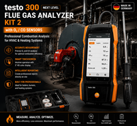 Analyseur de gaz de combustion Testo 300 NEXT LEVEL, capteur O2 CO, pour le test des systèmes de chauffage HVAC, noir