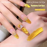 XEIJAYI Nouveau Vernis à Ongles Gel UV Effet Œil de Chat à Poudre Magnétique Haute Densité Longue Durée Doré Scintillant pour Usage Professionnel en Salon
