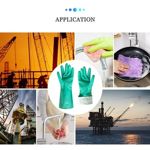 Gants de protection chimique en caoutchouc nitrile taille 7, texture diamant, pour le nettoyage industriel et l'usage domestique - Product Image 4