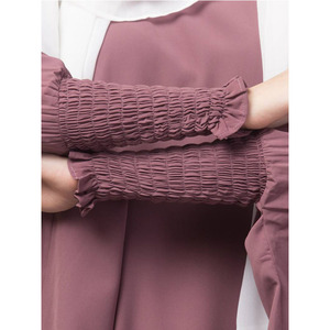 Dubai Loose Puce Pink Modest Khimar <strong>Hijab</strong> Wrists Elasticated Sleeve Muslim Islamic Prayer Abaya - Product Image 5