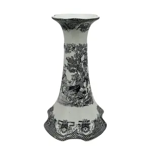 Portavelas de porcelana Chinoiserie Mo Cai, adornos de candelabro Retro, soporte de vela de 10''