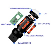 Nouvelle ampoule LED OEM M2 3030 T20 7443 W21W 3157 Ba15s 1500lm DC9-30V Canbus Ready pour feux de freinage et de recul de voiture, autres éclairages automobiles