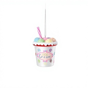 Casarse Navidad Vidrio decorativo Diseño de helado Adornos colgantes X Mas Tree Decorativo Showpiece Adornos colgantes - Product Image 1