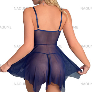 2024 nuova vendita calda femminile biancheria erotica da donna camicia da notte perizoma Set Sexy biancheria da notte in pizzo lingerie sexy per le donne - Product Image 6