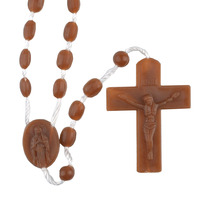 Collier de chapelet en plastique multicolore Jésus avec cordon lumineux, colliers de perles religieux bon marché, chapelet catholique, type chaîne