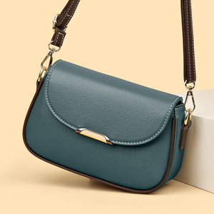 Pebbled PU Leather Zipper Closure <b>Crossbody</b> <b>Bag</b> Flap Messenger Handbag <b>Waterproof</b> up 1L Capacity Shoulder Purse for Daily Travel - Product Image 5