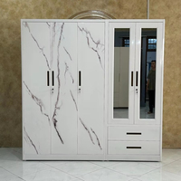 Armoire portable à 5 portes pour chambre à coucher, nouveau mobilier de maison avec 2 portes miroir et 2 tiroirs pour appartements