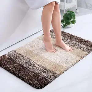 2023 tapis de bain absorbant doux de luxe vente d'usine tapis de bain shaggy en microfibre douce tapis coloré antidérapant TPR tapis de sol inférieur