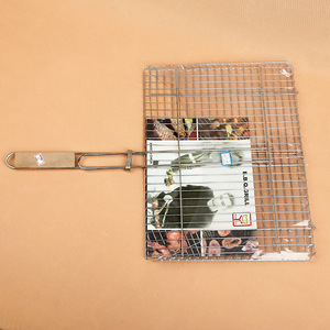 Bbq <b>Grill</b> Wire <b>Mesh</b> Rack With Handle 43x32x60cm Welded Portable Outdoor Grilling Tool - Product Image 3