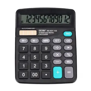 Fabriek Levering Originele Dexin 12 Cijferige Dual Power Bureau Echte Zonne-Energie Goedkope Twee Power Aa Batterij Desktop Kantoor Calculator