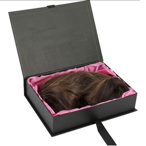 Hair Magnetic Box Black Wholesale Custom Logo Premium Luxury Cardboard Paper Gift Wig Hair Extension Magnetic Packaging Box