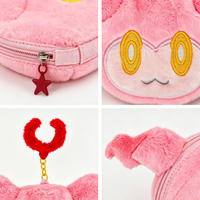 Porte-monnaie en peluche portable personnalisé avec poche zippée unique, design brodé personnalisé à suspendre, pour ranger pièces de monnaie et clés