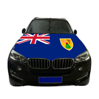 2026 îles Turques et Caïques couverture de capot de voiture drapeau couverture de moteur de voiture drapeau en gros tissu élastique personnalisé vente directe d'usine