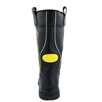 ANBEN FIRE Bottes de pompier en cuir résistant au feu Chaussures de sécurité ignifuges Bottes de travail avec embout en acier