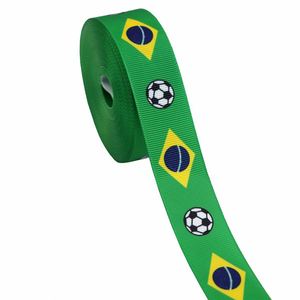 Wholesale Sporty 1.6cm/2.5cm Multi-Length Soccer Country Flag Grosgrain Ribbon <b>Glitter</b> High Tenacity for Team Fan Gear - Product Image 6