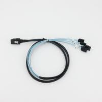 Kabel SAS Mini 100CM SFF-8087 mini-sas ke 4 SATA 7 pin Breakout Internal HBA RAID grosir