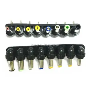 Set ujung Jack Universal, 8 buah Set ujung Jack Universal untuk Input AC adaptor pengisi daya DC Plug Kit konektor komputer Laptop