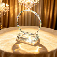 Base de plaque de trophée en cristal biseauté, gravable au laser, écologique, imprimée UV, récompense en cristal transparent, personnalisable pour cérémonie d'entreprise