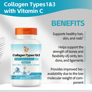 Tabletas de Colágeno Tipos 1 y 3 Más Vendidas con Colágeno Hidrolizado Tipos 1 y 3, Suplemento para el Cabello, la Piel y las Uñas Saludables - Product Image 4