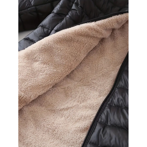 Custom Medium Long <b>Women's</b> Fashion Winter Coat Casual Quilted Hooded Thin <b>Fleece</b> Jackets for <b>Women</b> - Product Image 5