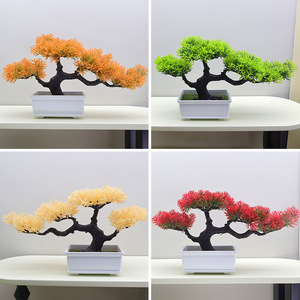 Árbol Bonsái Artificial de Pino de Bienvenida, Verde y Rojo, Mini Planta Artificial en Maceta, Nueva Decoración China para Mesa, Venta al por Mayor - Product Image 4