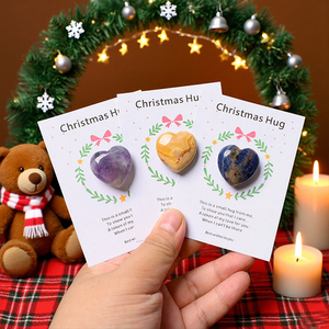 Cœur sculpté en améthyste naturelle pour la guérison par les cristaux, carte de Noël décorative en pierre de cristal, vente en gros - Product Image 2
