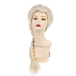 Morvally Long Blonde Braided Cosplay Wig Womens Blond Wavy Curly Synthetic Hair Wigs For Halloween Costume Party(Light Blonde - View #3
