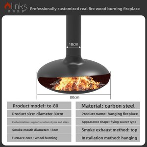Chimenea Decorativa Empotrada en Pared Okai, Modelo UFO, <span class=keywords><strong>de</strong></span> <span class=keywords><strong>Leña</strong></span>, para Uso Interior en el Hogar - Product Image 6