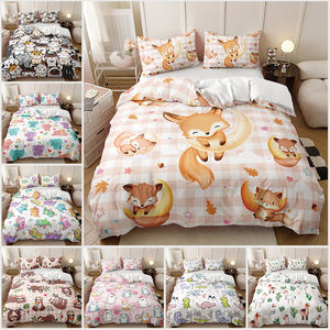 Ensemble de literie en microfibre de polyester à motif de dinosaure de <span class=keywords><strong>renard</strong></span> mignon impression 3D ensemble de housse de <span class=keywords><strong>couette</strong></span> fantaisie - Product Image 2