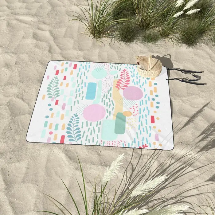 Manta rectangular de franela suave para pícnic, para verano, senderismo, cálida, para playa, plegable, resistente al agua
