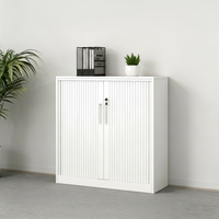 Armoire basse en acier massif, entièrement métallique, pour rangement quotidien, classeur métallique compact, avec charnières silencieuses, meuble de bureau latéral