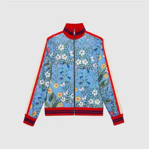 Clothing Suppliers Men Floral Printing Sublimation Tracksuit Jacket