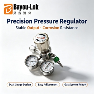 Vanne régulatrice de pression à diaphragme et piston Bayou Lok B11 SS316L pour le contrôle du débit élevé de GPL/oxygène/azote, compatible avec les bouteilles US DISS - Product Image 2