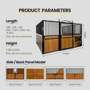 Panneaux de façade d'écurie pour chevaux JH Equine Buildings, en acier inoxydable, porte coulissante en bambou pour écurie de chevaux avec abreuvoir - Product Image 2