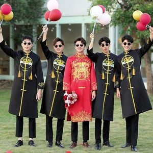 Ecoparty-Robes de garçon d'honneur de style <span class=keywords><strong>oriental</strong></span> moderne pour <span class=keywords><strong>homme</strong></span>, robe traditionnelle chinoise vintage longue Cheongsam Qipao, robe de diaphonie pour <span class=keywords><strong>homme</strong></span> - Product Image 4