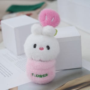 Porte-clés en peluche lapin ours en <span class=keywords><strong>pot</strong></span> de 4 pouces, jouet en peluche kawaii, animal en peluche en <span class=keywords><strong>pot</strong></span> de fleurs, pendentif doux, cadeau pour enfants - Product Image 2