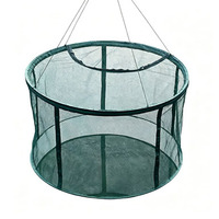Panier de pêche pliable en nylon, maille de 3 mm, résistant à la corrosion, durable, pour la culture de poissons et crevettes